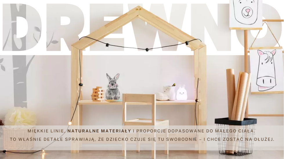 drewniane biurko dla dziecka